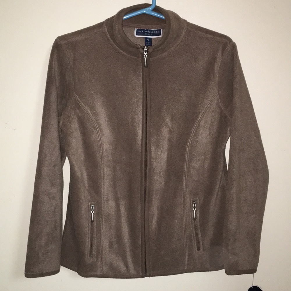 Karen Scott Petite Zeroproof Fleece Jacket